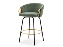 Hocker grön svart ben CLARA