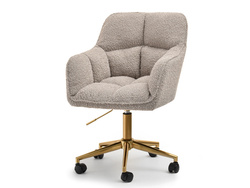 Boucle fåtölj Beige Guld Ben ISLA