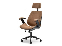 Kontorsfåtölj svart/brun svarta ben FRANK