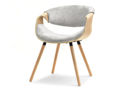 Velourstol ek natur ben/ash BENT