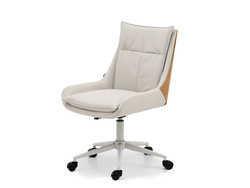 Kontorsfåtölj grå/ek svart ben LEON