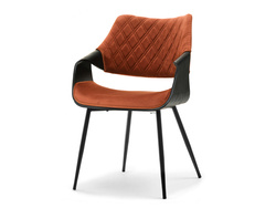 Velourstol svarta ben svart/koppar RENZO