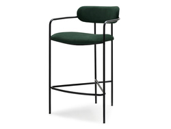 Grön velour hocker med svarta ben VIDAL