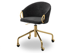 CLARA kontorsfåtölj svart guld ben