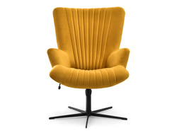 Fåtölj i honungsvelour svarta ben ESLA