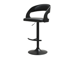 Hocker svart ekologiskt läder svarta ben ROTTO