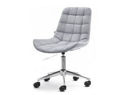 Velourfåtölj grå kromade ben ELIOR