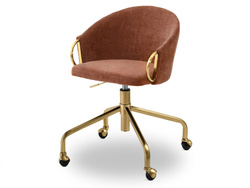 CLARA kontorsfåtölj i koppar med gyllene ben