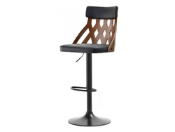 Hocker svart/valnöt svarta ben ROTTO valnöt