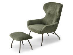 Corduroy fåtölj grön grafit ben CONOR