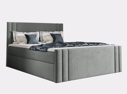 Kontinentalsäng med förvaring 140x200 ljusgrå CARMEN