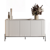 Elegant vit ribbad byrå, 150 cm VICTORIA