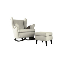 Beige gungstol med fotpall set DALIA