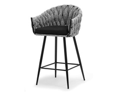 Grå svart bar hocker svart ben PEONIA