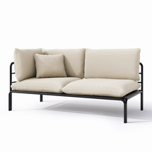 Trädgård schäslong beige VELUCCI