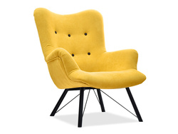 Fåtölj gul svart ben DALTON