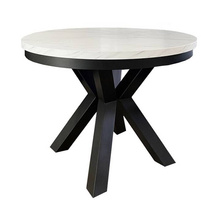 Runt matbord 120 cm marmor bianco/svart NARVIC