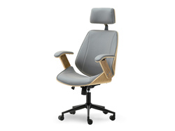 Kontorsfåtölj grå/ek svart ben FRANK