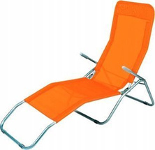 Fällbar solstol orange 160 x 58 x 97 cm