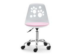 Kontorsfåtölj vit/rosa kromade ben FOOT