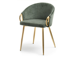 CLARA designstol grön guld ben