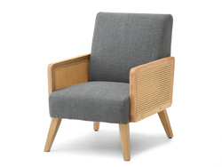 Fåtölj i rotting grafit ek ben FOSTER