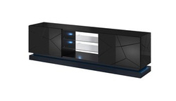 Mediabänk med LED svart högglans 200 QIU