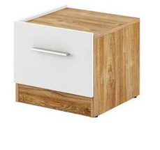 Vit sängbord med låda vänster DENTRO