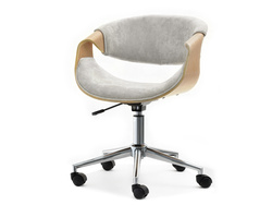 Kontorsfåtölj grå/naturell ek kromade ben RAPID