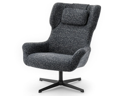 Marinblå fåtölj med svarta ben IRVING