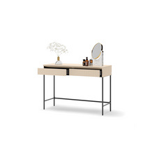 Beige sminkbord med lådor och LED-belysning TREND