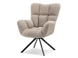 Boucle fåtölj beige/svarta ben KIRA
