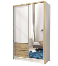 Garderob spegeldörr 150 cm vit/ek Sara 