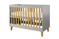 Spjälsäng 120x60 grå KUBI 