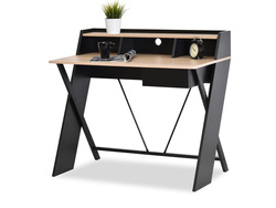 Skrivbord med låda 100 cm sonoma svart ram ASGARD