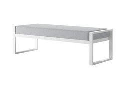 Trädgårdsbänk grå/ vit 128 cm MONAKO