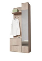 Hallmöbel med förvaring och spegel 90 cm ek sonoma GREEN