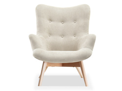 Sandfåtölj med ben i bok FLORI