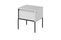 Vitt sängbord med LED TREND