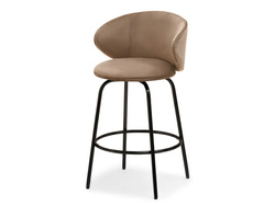 Beige velour hocker svarta ben JESSIE