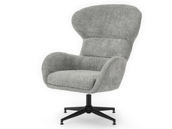 Stoppad fåtölj grå/svarta ben TULA