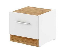 Vit sängbord med låda höger DENTRO