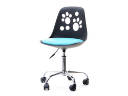 Kontorsfåtölj svart/blå kromade ben FOOT