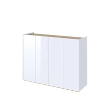 Modern byrå med LED-belysning vit blank/oek scandi EASY