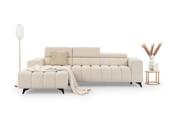 Kräm hörnsoffa med sovfunktion, vänster,  RAGULIO SMALL