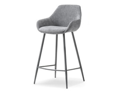 Hocker grå ask svart ben MIGEL