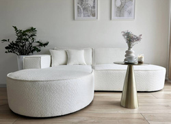 Liten hörnsoffa ljus beige vänster PARMA MINI