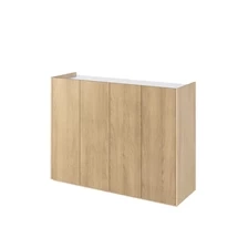 Modern byrå med LED-belysning ek scandi/vit högblank EASY