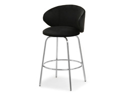 Velour hocker svart krom ben JESSIE