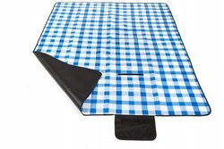 Stor picknickfilt 150x200 CM blå/vit